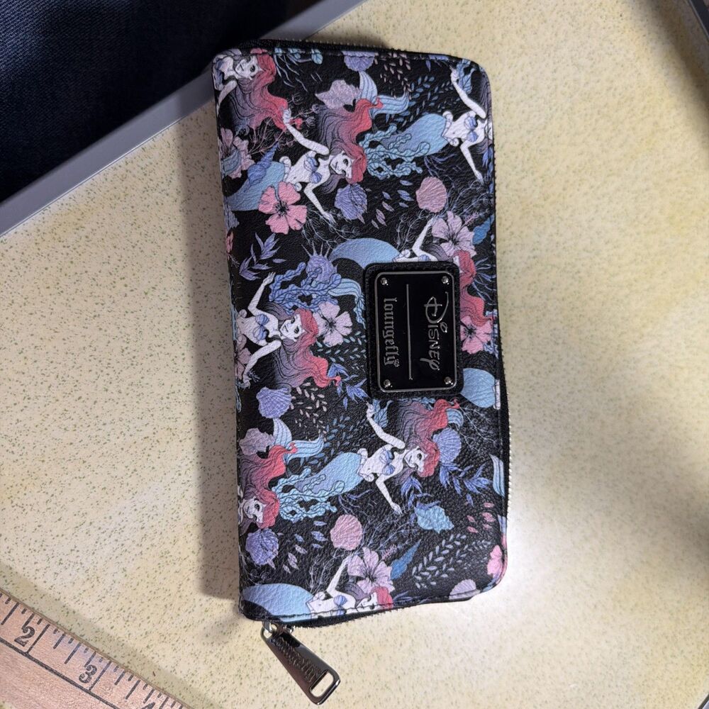 LOUNGEFLY Disney The Little Mermaid Wallet 8" x 3.5" Zipper